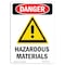 Signmission OSHA Danger Sign, 14" Height, Aluminum, Hazardous Materials, Portrait, 1014-V-1315 OS-DS-A-1014-V-1315 - alternate 1